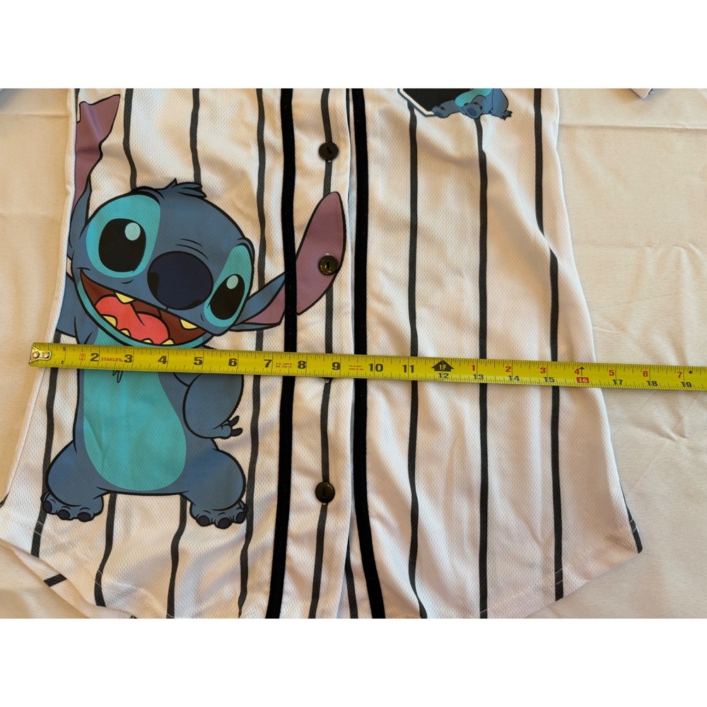 Disney Stitch Kids Youth Ohana Baseball Jersey Shirt XXS/XS White Active Sporty - Picture 7 of 9